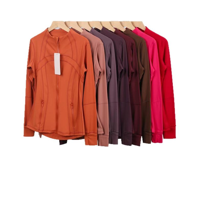 ジャケット レディース 長袖 立襟 アウター トップス スリム ストレッチ 伸縮性 スポーツ ウェア ヨガ ランニング 運動着 黒 白 紺 グレー 赤 ピンク 紫 緑 青 ナイロン S M L XL 2XL 3XL