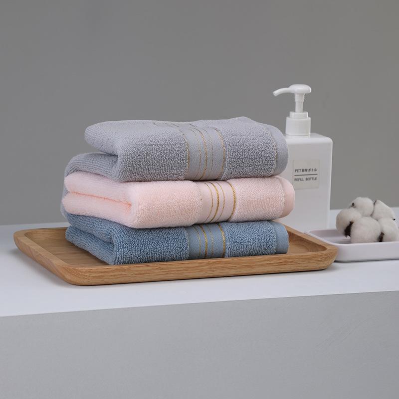 Face Towel - 毛巾 フェイスタオル 純綿 柔らか 肌触り 吸水 洗顔用 ピンク ブルー グレー 日常使い ギフト向け