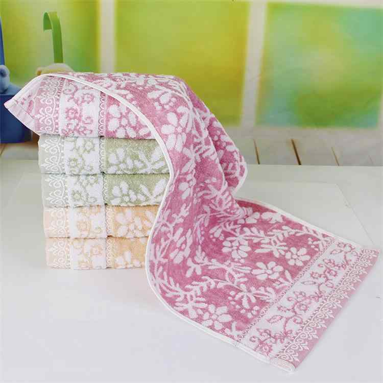 毛巾 - 毛巾 面巾 竹繊維 無捻 乱花柄 クリエイティブ ピンク 緑 茶 34x74cm 170-200g 柔らかい 吸湿性 通年使用 日常使い 軽量 抗菌 速乾