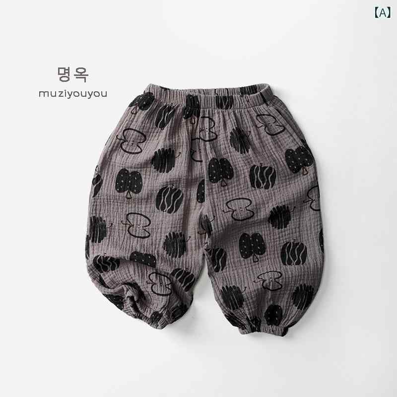 子供用パンツ 九分丈パンツ ベビー キッズ 男女兼用 コットン100% 薄手 通気性 ストライプ 格子柄 カモフラージュ 花柄 ドット柄 ウエストゴム 80 90 100 110 120 130cm