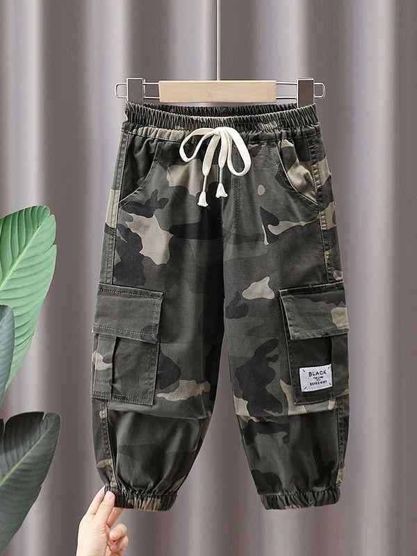 子供服 パンツ 男の子 カーゴパンツ 迷彩柄 ロングパンツ 85%綿 ウエストゴム 中小 बच्चों服 秋服 春秋 90cm 100cm 110cm 120cm 130cm 140cm 150cm