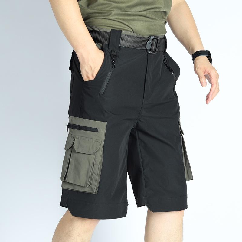 ハーフパンツ メンズ 男性用 アウトドア スポーツウェア 多機能 作業着 ズボン 撥水性 通気性 耐摩耗性 速乾性 カーキ ブラック グレー