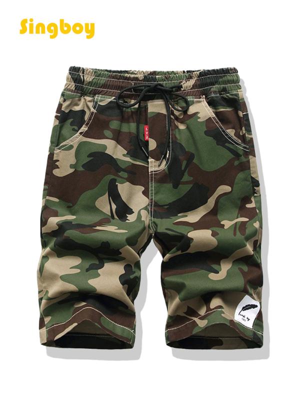 子供用パンツ ハーフパンツ 迷彩柄 男の子 ボーイズ キッズ ズボン サマーパンツ 涼しい 薄手 ウエストゴム 伸縮性 ミリタリー 普段着 アウトドア 130cm 140cm 150cm 160cm 170cm