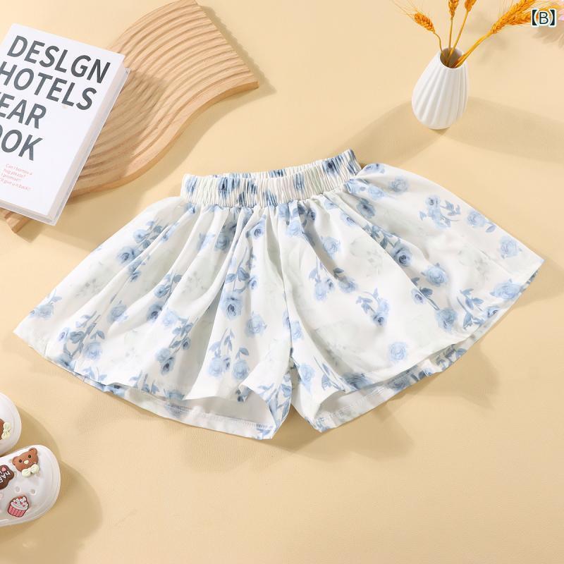 スカート キッズ 女の子 子供服 パンツ付き 5分丈 ショートパンツ 夏用 伸縮性 通...
