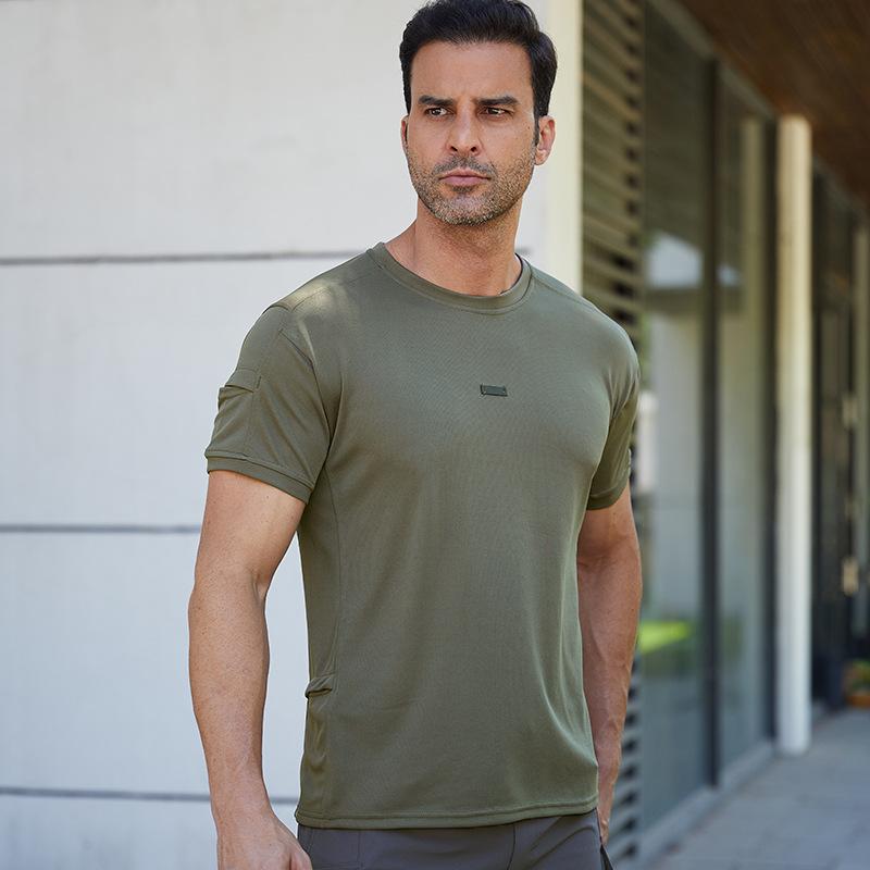 Tシャツ メンズ 男性用 アウトドア 接触冷感 トレーニングウェア 半袖 ポリエステル スポーツウェア トップス 灰色 黒 緑 青