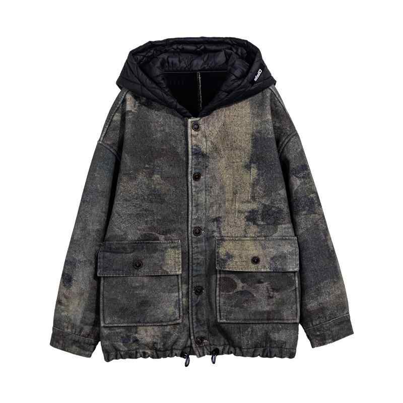 子供服 アウター 迷彩柄 ジャケット 裏起毛 フード付き カジュアル ブルゾン 秋冬 男の子 中学生 高学年 防寒着 ボーイズ