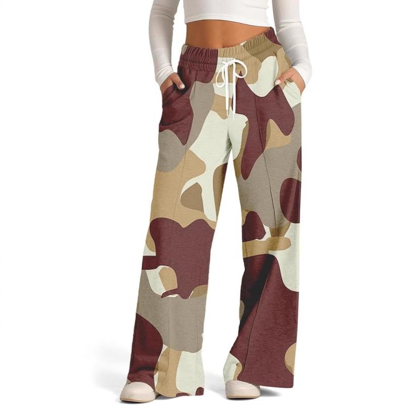 Short Pants - パンツ レディース ストレートパンツ カジュアル ポリエステル 迷彩柄 ミリタリー 中厚手 M L XL 2XL