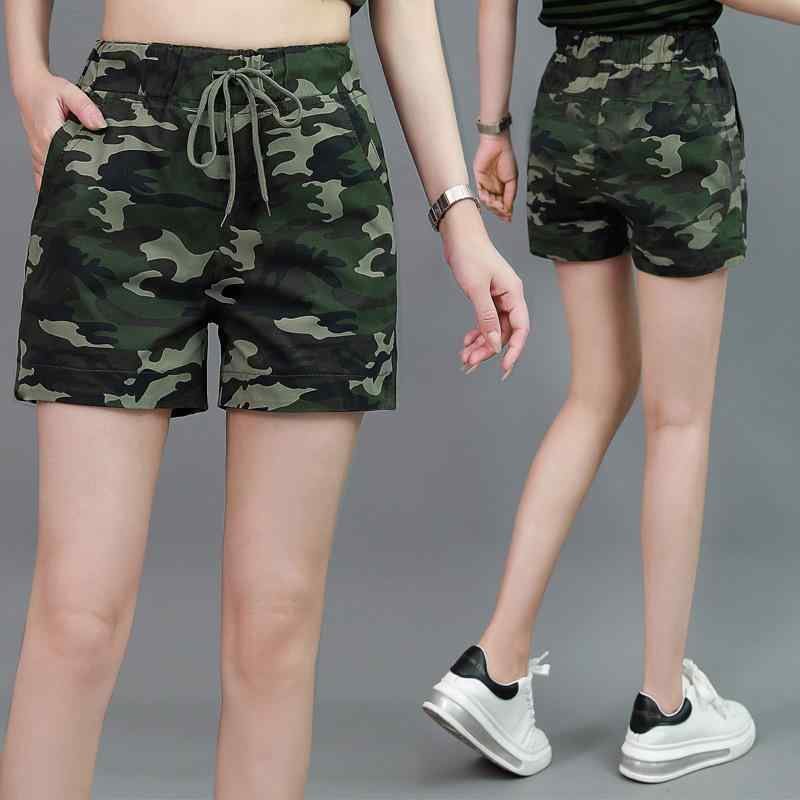 ハーフパンツ レディース 迷彩柄 ショートパンツ カジュアル 高見え ウエストゴム ゆったり ストレッチ 薄手 イージーパンツ 部屋着 ルームウェア 普段使い 韓国風