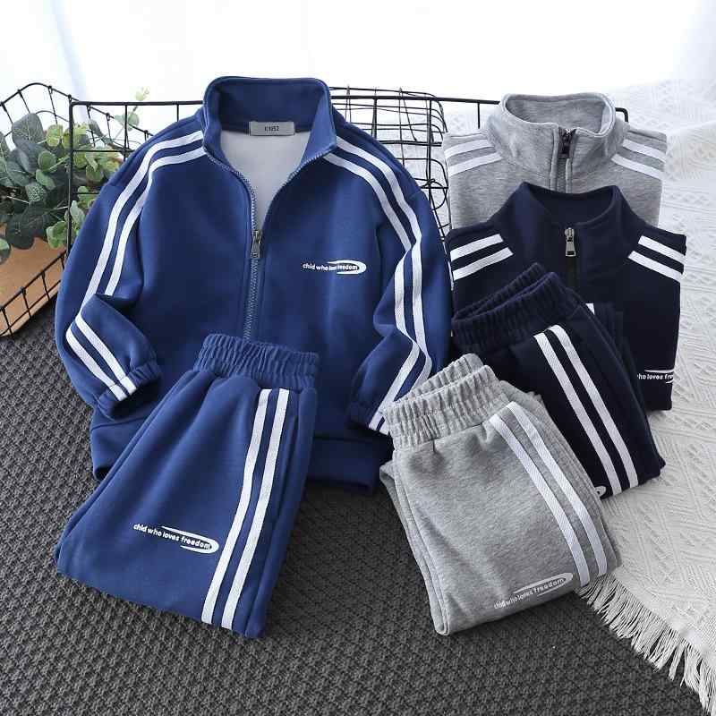 子供用ジャージ 上下セット ボーイズ 運動着 長袖 スウェットパンツ 2点セット 男の子 スポーツウェア カジュアル 普段着 通学 90cm 100cm 110cm 120cm 130cm 140cm 150cm 160cm ネイビー ブルー グレー