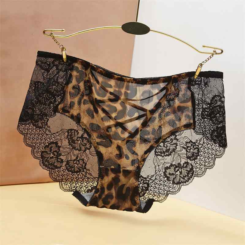 ショーツ レディース 女性用 下着 4枚セット 無縫製 レース ヒョウ柄 穴あき シースルー 接触冷感 ローライズ