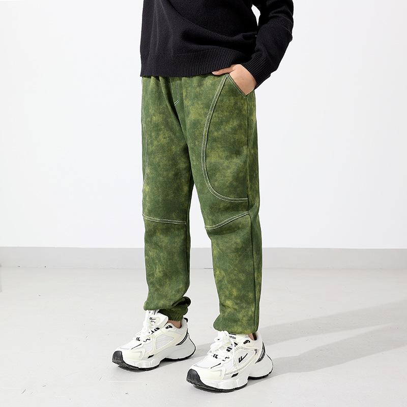 子供用パンツ ボーイズ 絞り染め ロングパンツ カジュアルパンツ 中 толстовка детская детские штаны ウェストゴム 120cm 130cm 140cm 150cm 160cm コットン混紡 ミリタリーカラー