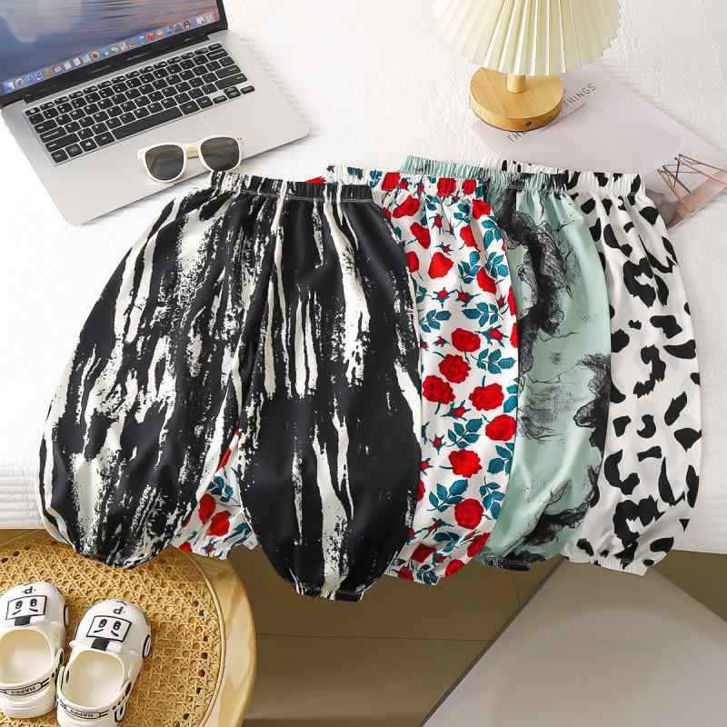 子供用パンツ 防蚊 ズボン 薄手 男の子 女の子 カジュアル 長ズボン 中童 大童 ハーレムパンツ 迷彩柄 蚊対策 虫除け 普段着