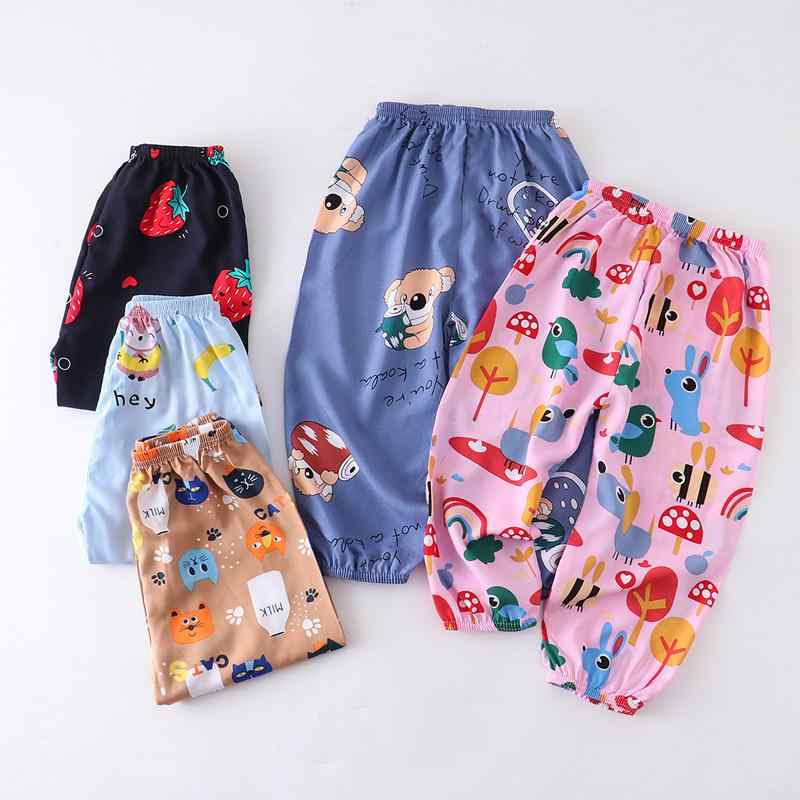 子供用パンツ 綿 クロップドパンツ 春夏 男の子 女の子 ベビー キッズ ホームウェア パジャマ 接触冷感 吸湿速乾 アニマル柄 格子柄 80cm 90cm 100cm 110cm 120cm 130cm 140cm 150cm