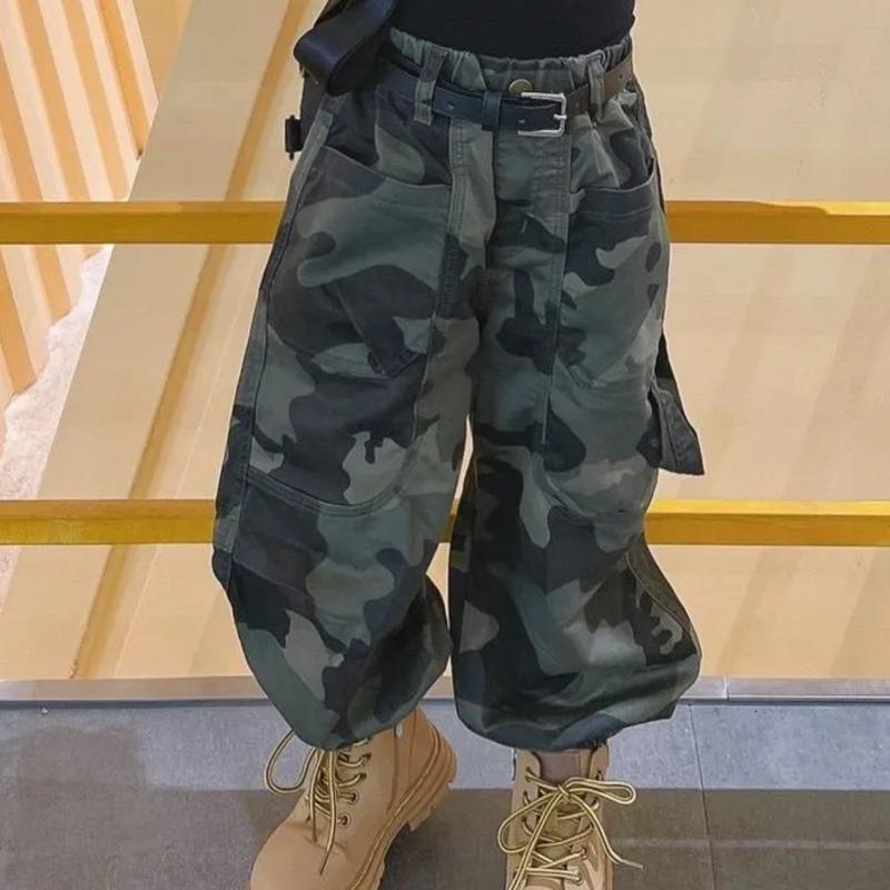 パンツ キッズ 女の子 迷彩 カーゴパンツ 春秋 コットン ズボン 子供 幼児 おしゃれ かわいい 普段着 通園 通学 90cm 100cm 110cm 120cm 130cm 140cm 150cm