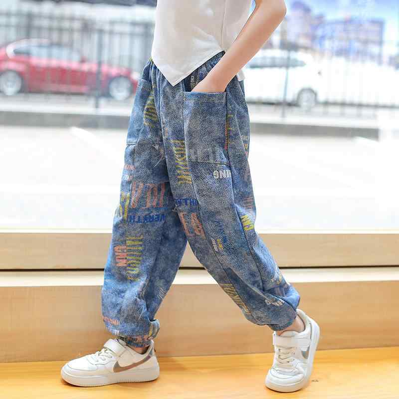 子供用パンツ 春夏 長ズボン デニム風 ベビー キッズ 男の子 女の子 接触冷感 迷彩柄 ズボン 95%ポリエステル 柔らかい ウエストゴム スポーツ 普段使い 通園 保育園 幼稚園