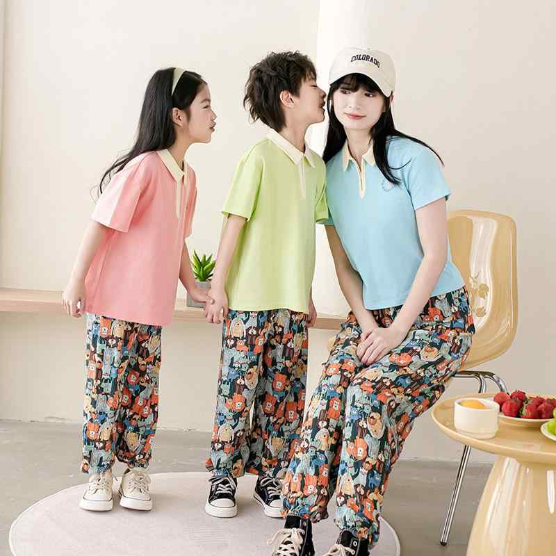 子供用パンツ 防蚊 接触冷感 親子 楊柳 サルエルパンツ ゆったり ロングパンツ 男の子 女の子 かわいい カジュアル 春夏 90 100 110 120 130 140 150 S M L XL 2XL 3XL