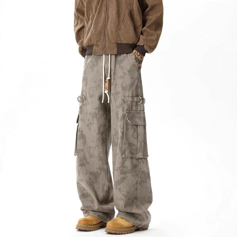 ・スタイル: レトロ・パンツのタイプ: ワークパンツ・シルエット: ストレート・パンツ丈: フルレングス・股上: ローライズ・ベルト: なし・フロント: ジッパーフライ・厚さ: 普通・柄: 無地・対象年齢: 18-24歳・主な素材: 綿・素材構成: 綿90%・利用シーン: カジュアル・裾: ストレート・ディテール: マルチポケット・ストレッチ: なし・色: 迷彩・サイズ: M, L, XL, 2XL, 3XL・対象: メンズ・カテゴリ: カジュアルパンツ