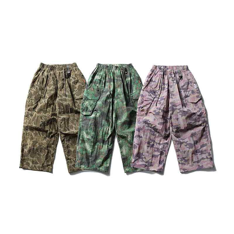 パンツ メンズ ミリタリー 迷彩 カーゴパンツ ストレート 春秋 ズボン ワークパンツ 作業着 綿混紡 多ポケット アウトドア ゆったり カジュアル ピンク系 デジタル迷彩グリーン 猟鴨迷彩
