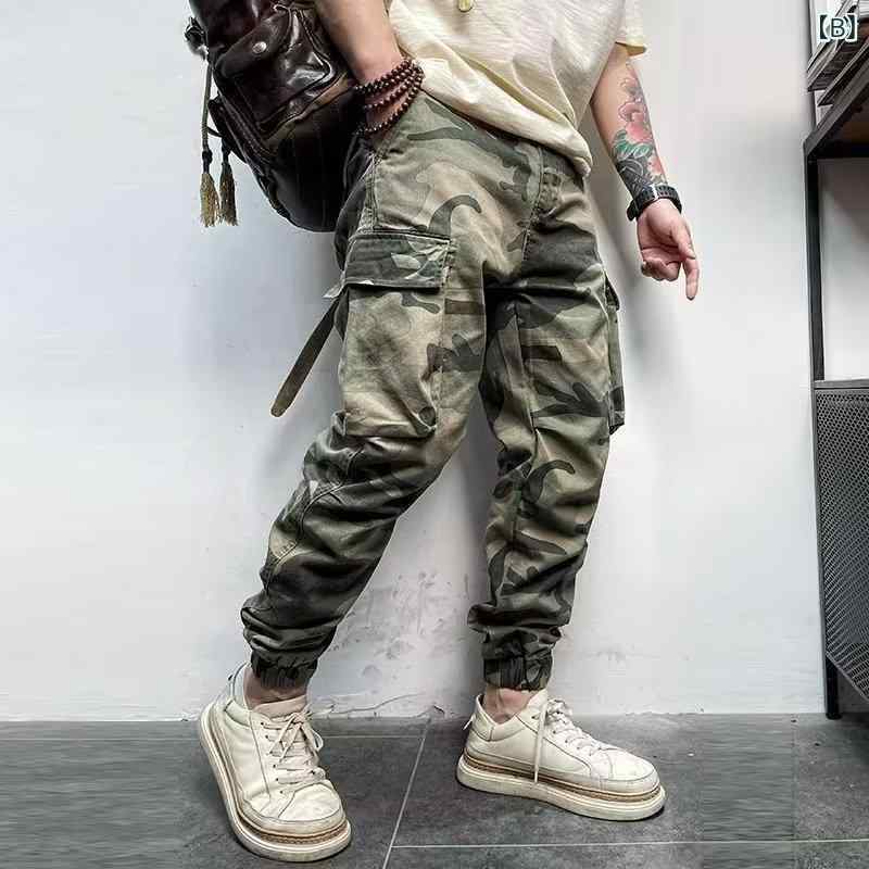 迷彩パンツ 男性用 カーゴパンツ ワークパンツ ズボン ボトムス 迷彩柄 ミリタリー ストリート アメカジ カジュアル ゆったり リラックス 耐摩耗性 多ポケット アウトドア