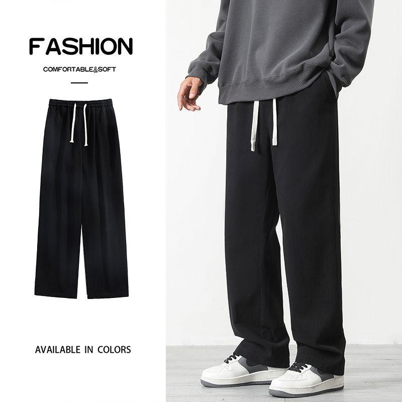 カジュアルパンツ メンズ コットン ルーズフィット ストレート レトロ スポーツパンツ 春秋 薄手 通気性 多ポケット ホワイト ブラック カーキ色 アーミーグリーン