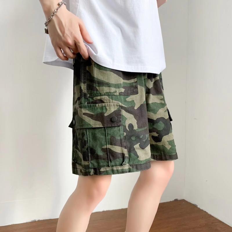 乐天商城 - ハーフパンツ メンズ 男性用 迷彩柄 カーゴパンツ ゆったり ストレート ワークパンツ ミリタリー 軍パン カジュアルパンツ 普段使い アウトドア 春夏