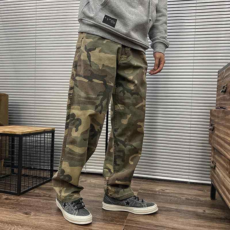 パンツ メンズ 迷彩 カーゴパンツ ミリタリー ワークパンツ ストレート ゆったり コットン ズボン 迷彩柄 アメカジ 春秋