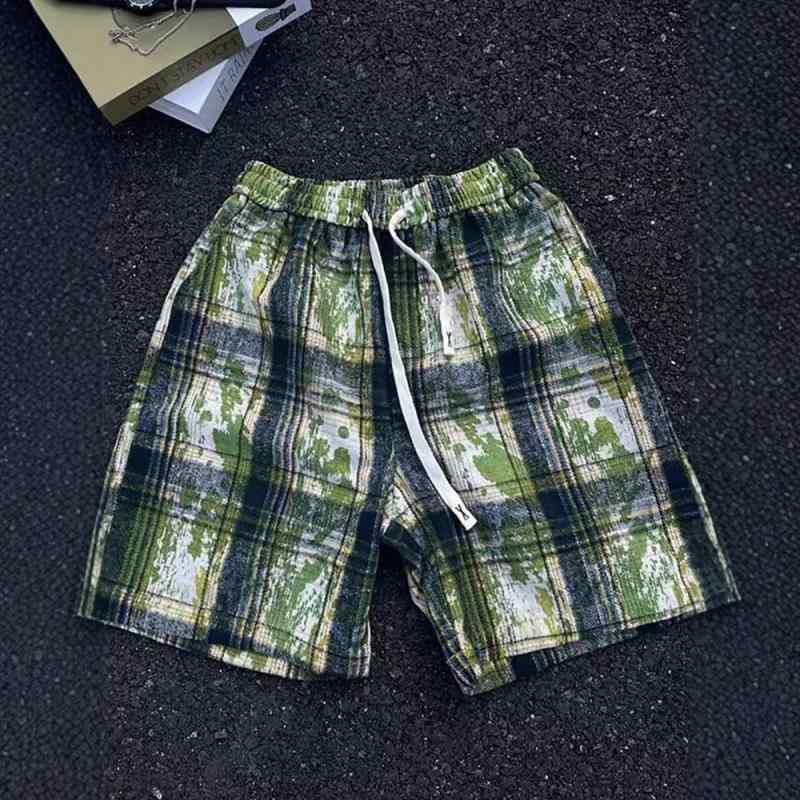 パンツ 男性用 水墨染め カモフラージュ柄 ショートパンツ 5分丈パンツ ストリートファッション 普段使い 春 スポーティー 伸縮性なし ポリエステル グリーン パープル ブルー
