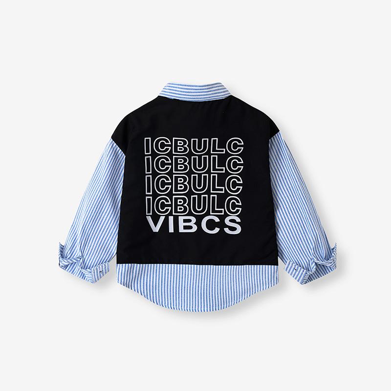 ・カテゴリ: 子供用シャツ・対象: 男の子・対象年齢: 3～8歳・適用身長: 100, 110, 120, 130, 140, 150, 160cm・スタイル: カジュアル・ネックライン: Vネック・袖丈: 長袖・柄: ストライプ・素材: 綿・素材構成: 綿60%・カラー: ストライプブルー, グラデーションピンク