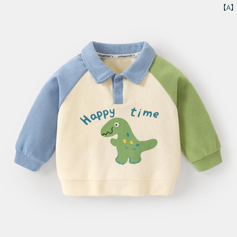 ベビー キッズ ポロシャツ スウェットシャツ 長袖トップス 春秋 幼児 子供 男の子 女の子 かわいい カジュアル 綿混紡 グリーン ブルー オレンジ 73cm 80cm 90cm 100cm 110cm 120cm
