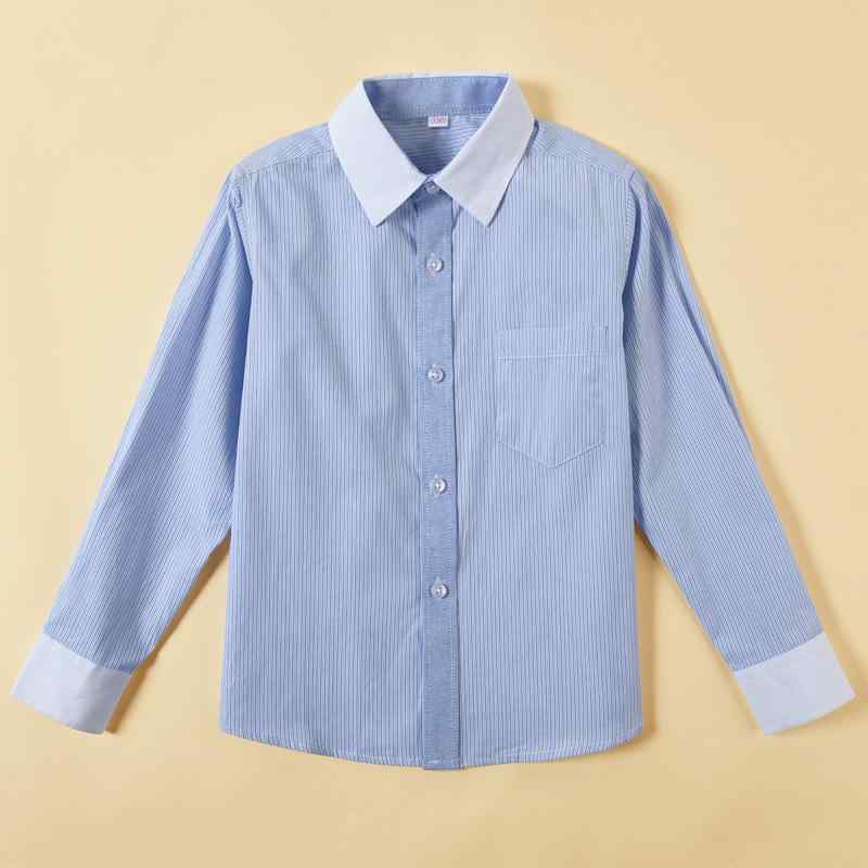 ・対象: 男の子、女の子・対象年齢: 8歳以上・スタイル: スクール・ネックライン: 襟付き・袖丈: 長袖・柄: ストライプ・素材: 綿100%・カラー: 細ストライプシャツ（男の子用）、細ストライプシャツ（女の子用）・サイズ: 120cm、130cm、140cm、150cm、160cm、170cm、180cm・カテゴリ: シャツ