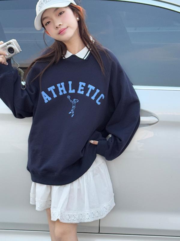 子供服 ポロシャツ風スウェットシャツ ガールズ 女の子 トップス 長袖 春秋 中大 ...