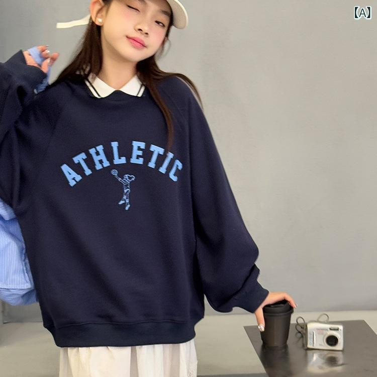 子供服 ポロシャツ風スウェットシャツ ガールズ 女の子 トップス 長袖 春秋 中大 ...