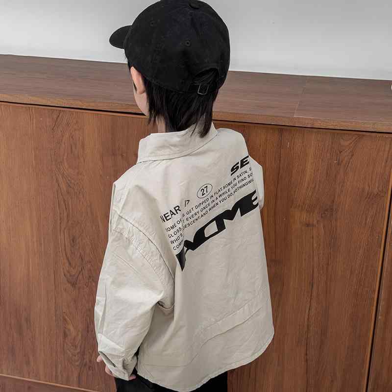 シャツ キッズ 男の子 子供服 長袖シャツ 春秋 トップス ストリート風 アルファベット柄 プリント 薄手..