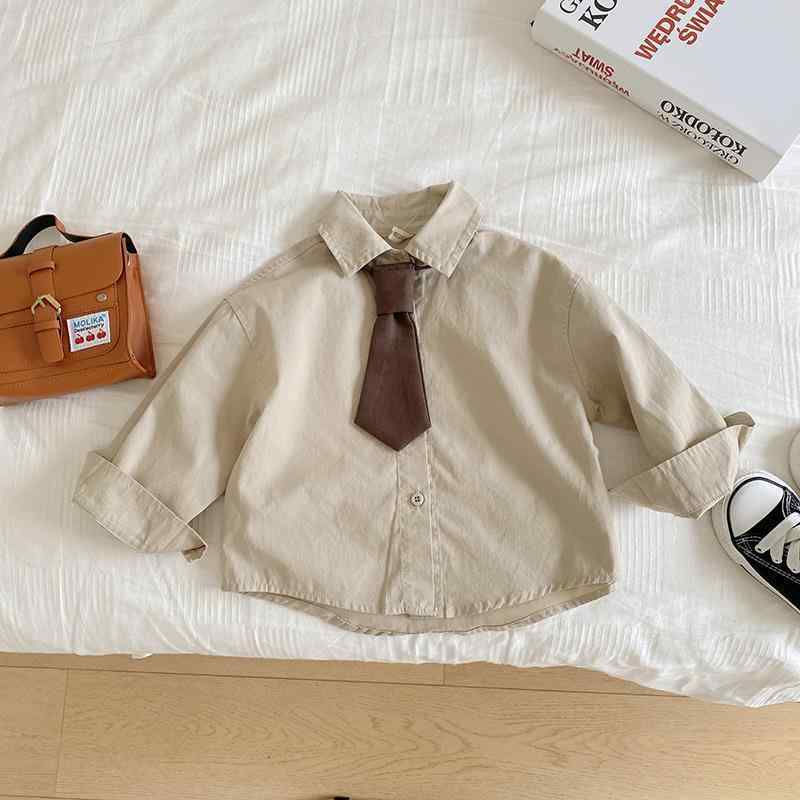 シャツ キッズ 子供服 ベビー 長袖 春秋 男女兼用 襟付き 無地 潮 かわいい ブラウス トップス 80cm 90cm 100cm 110cm 120cm 130cm 140cm