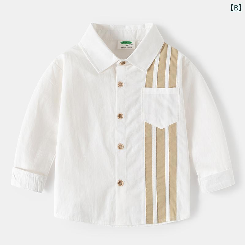 シャツ キッズ 男の子 長袖 春秋 綿 中 крупный ребенок хлопковая рубашка Кардиган