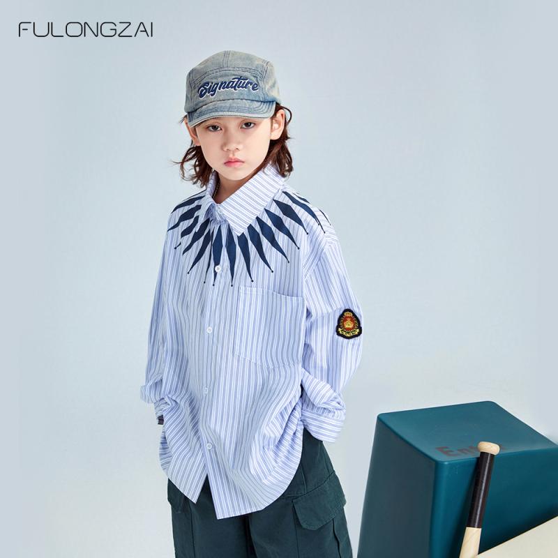 ・対象: 子供・性別: 男女兼用・スタイル: 韓国・ネックライン: 襟付き・袖丈: 長袖・主な素材: 綿50%・安全等級: B・色: ブルー・対象身長: 110cm, 120cm, 130cm, 140cm, 150cm, 160cm, 170cm・カテゴリ: シャツ