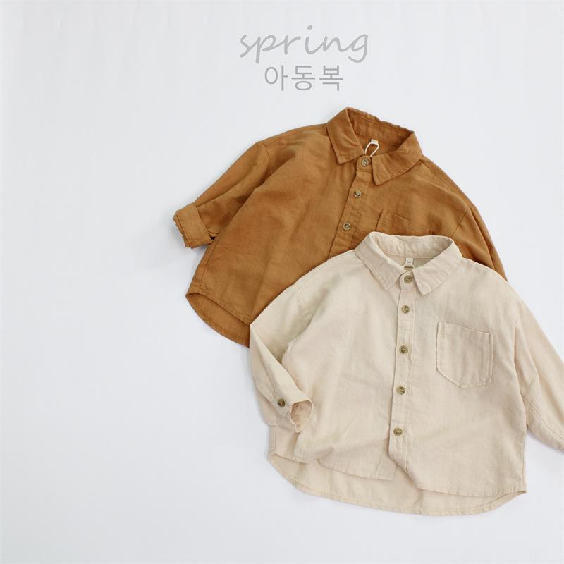 ・カテゴリ: シャツ・対象: キッズ・スタイル: 韓国風・ネックライン: 襟付き・袖丈: 長袖・柄: 無地・素材: 綿・素材構成: 綿95%・要素: トレンド・安全レベル: A・色: オレンジピンク、ベージュ・対応身長: 80cm、90cm、100cm、110cm、120cm、130cm、140cm