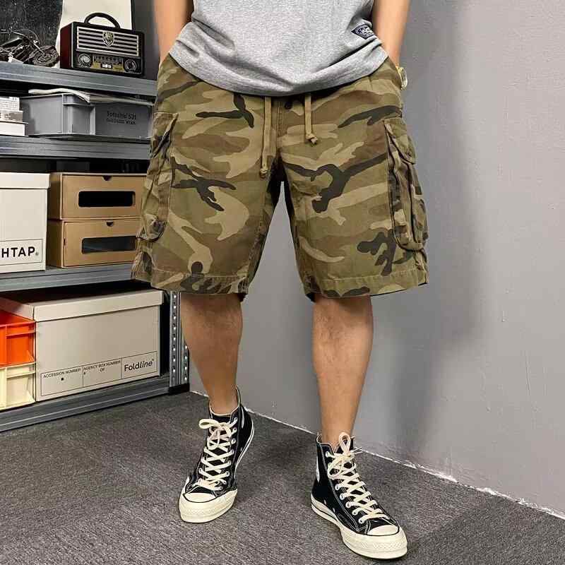 ハーフパンツ メンズ 迷彩柄 カーゴパンツ ルーズ ショートパンツ アメカジ カジュアル スタイル ミリタリー 短パン 男性用 ズボン