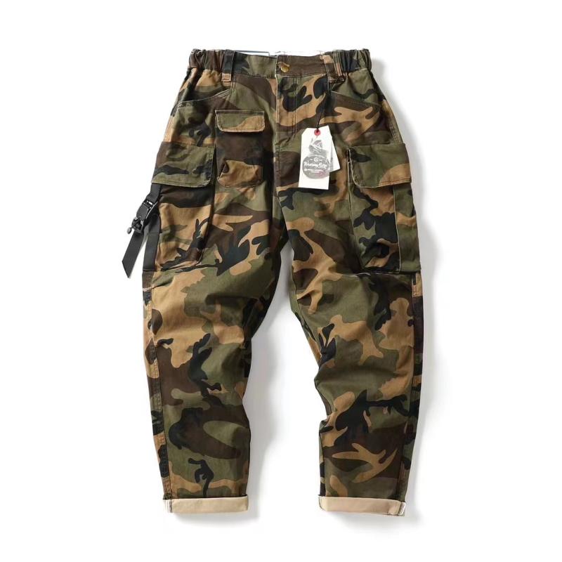 パンツ 男性用 ミリタリー 迷彩 カーゴパンツ ワークパンツ レトロ カジュアル ゆったり ヒップホップ ズボン コットン