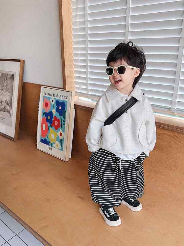 子供服 スウェットシャツ 男の子 トップス 長袖 カットソー 花灰色 コットン 100 110 120cm ボーイズ 春秋