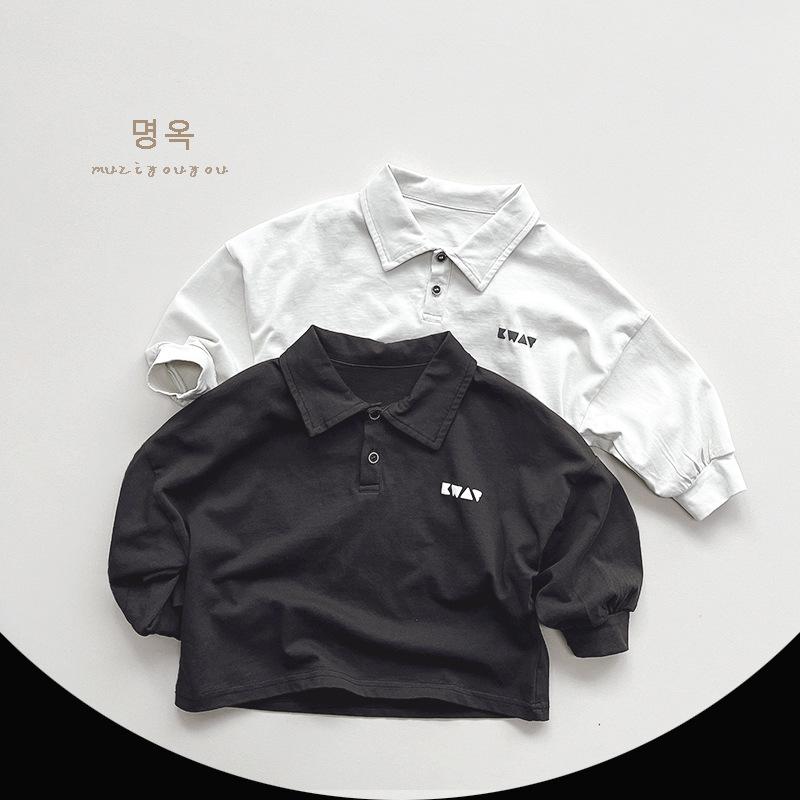 Tシャツ キッズ 男女兼用 長袖 トップス 韓国風 子供服 ポロシャツ 春秋 綿100% 80...