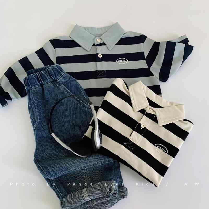 ・安全等级: A类・风格: カジュアル・图案: ストライプ・颜色: ブラックストライプ, ブルーストライプ・适合身高: 80cm, 90cm, 100cm, 110cm, 120cm, 130cm・面料名称: 綿・产品类别: ポロシャツ