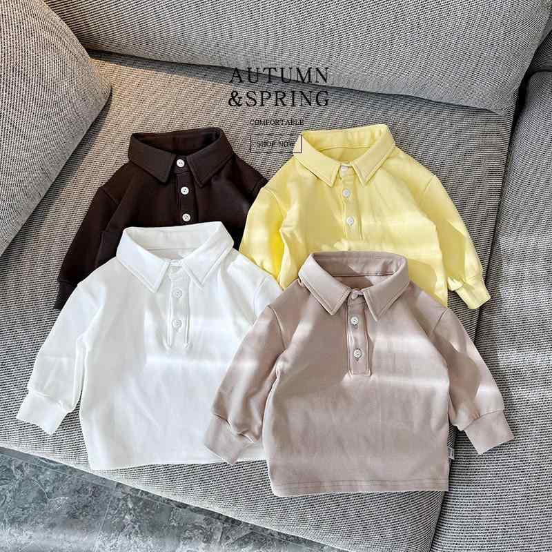 Tシャツ キッズ 男女兼用 子供服 長袖 トップス 春秋 綿100％ 中大童 ポロシャツ ...