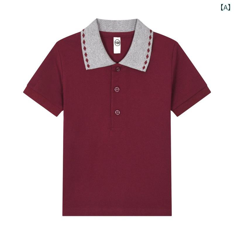 シャドーテールのTシャツ キッズ 子供 長袖 男女兼用 ポロシャツ スクール 中小学生 白 襟付き 綿100% 通学着 普段使い｜アングル2