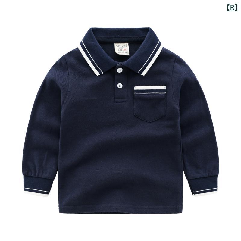 Tシャツ キッズ 男の子 子供 長袖 トップス 春秋 綿 翻襟 カットソー ボーイズ カ...