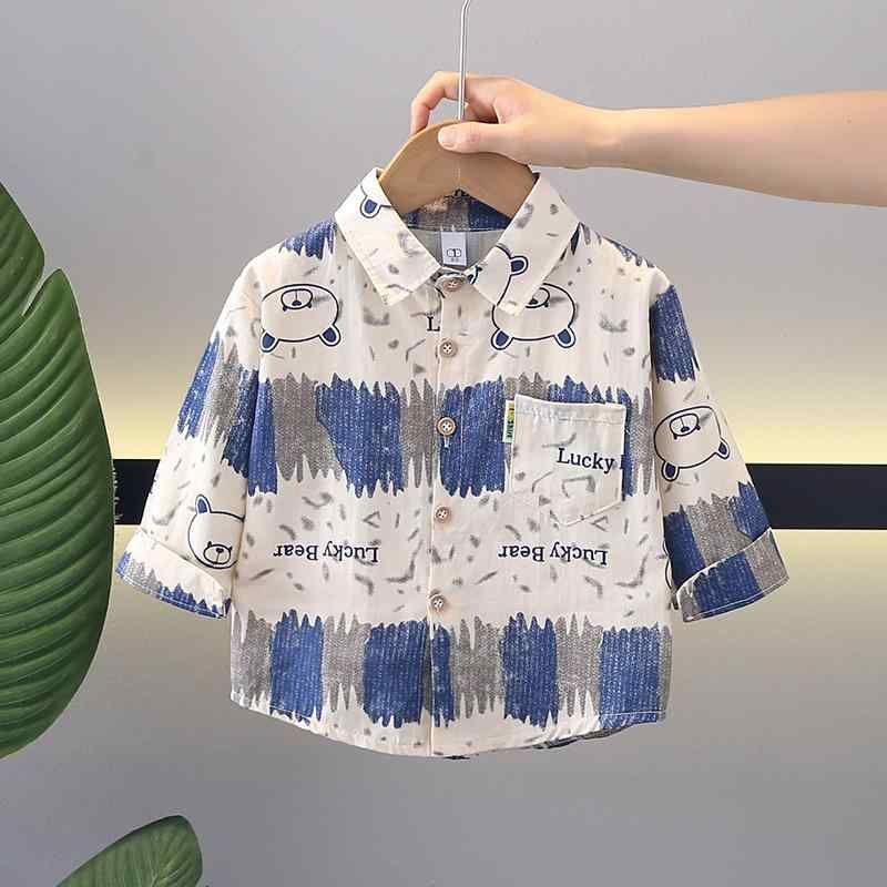 ・対象: ベビー・キッズ・性別: 男の子・スタイル: 韓国・ネックライン: 襟付き・袖丈: 長袖・柄: 動物、漫画・素材: 綿100%・カテゴリ: シャツ・色: 緑、青・サイズ: 80cm, 90cm, 100cm, 110cm, 120cm, 130cm