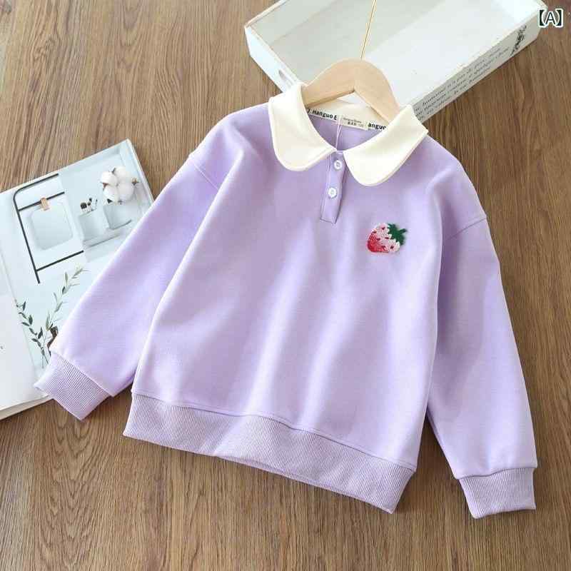 ・カテゴリ: キッズウェア・スタイル: 韓国風・対象: ガールズ・対象年齢: 8歳以上 (身長140cm以上)・生地加工: 柔らかい・柄: 無地、プリント・厚さ: 普通・袖丈: 長袖・タイプ: プルオーバー・フード: なし・素材: ポリエステル95%・カラー: 紫、杏色、ピンク、緑・サイズ: 110cm、120cm、130cm、140cm、150cm、160cm・商品: トレーナー