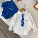 シャツ キッズ 長袖Tシャツ ポロシャツ 純綿 学院風 フォーマル トップス パンツ 上下セット クラインブルー 90cm 100cm 110cm 120cm ...