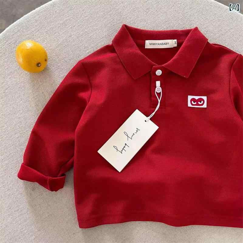 ポロシャツ キッズ 長袖 男の子 Tシャツ 子供 無地 トップス カットソー 綿100％ 8...