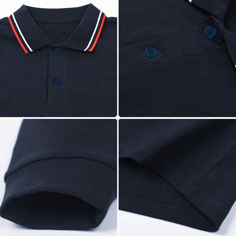 ポロシャツ キッズ 子供 男女兼用 長袖 綿 翻襟 無地 黒 紺色 ストライプ トップス スクール 110cm 120cm 130cm 140cm 150cm 160cm 170cm 180cm